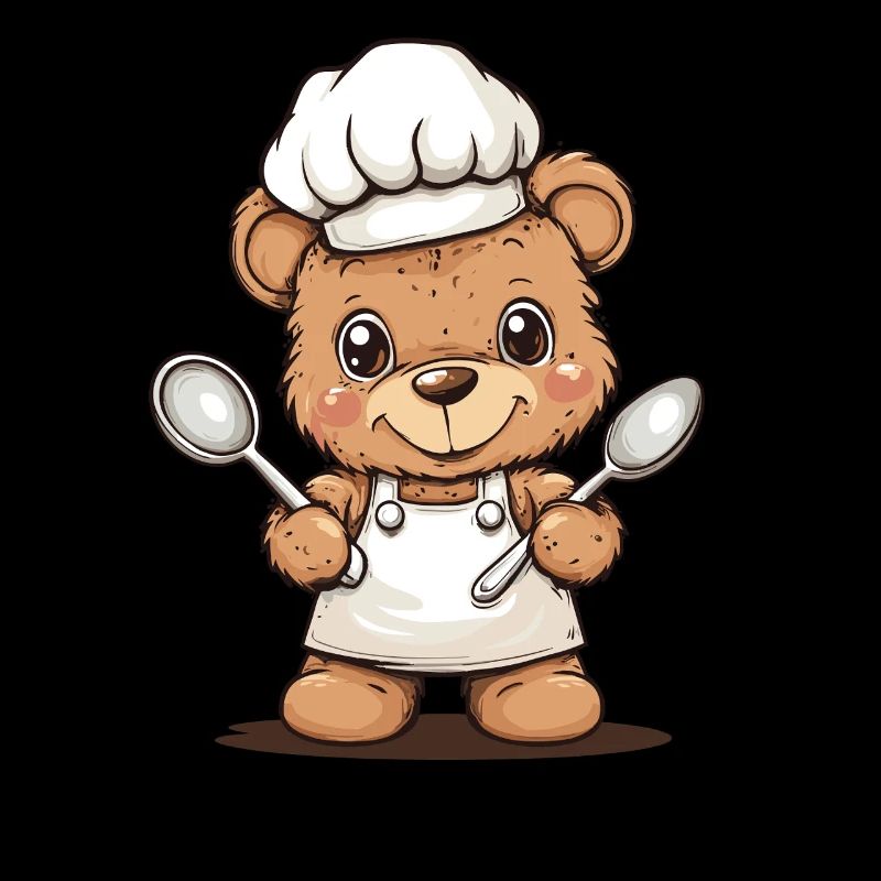 Cuisson de l’ours avec des cuillères