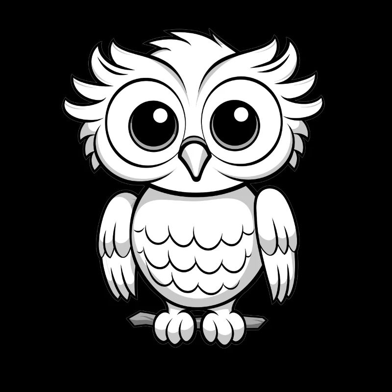 Süße Eule in Line-Art