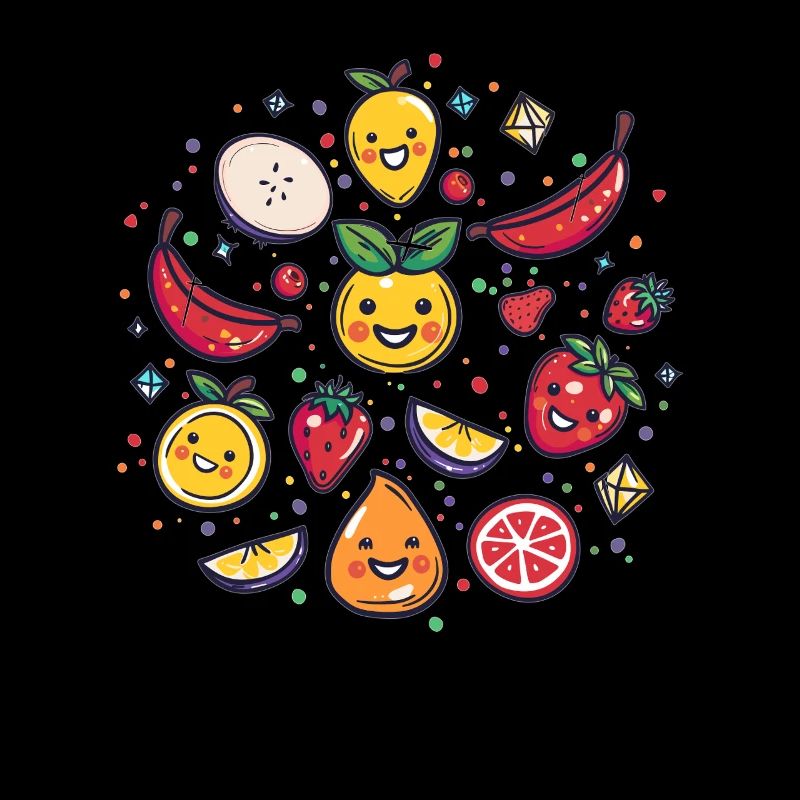 Fröhliche Früchte mit Edelsteinen