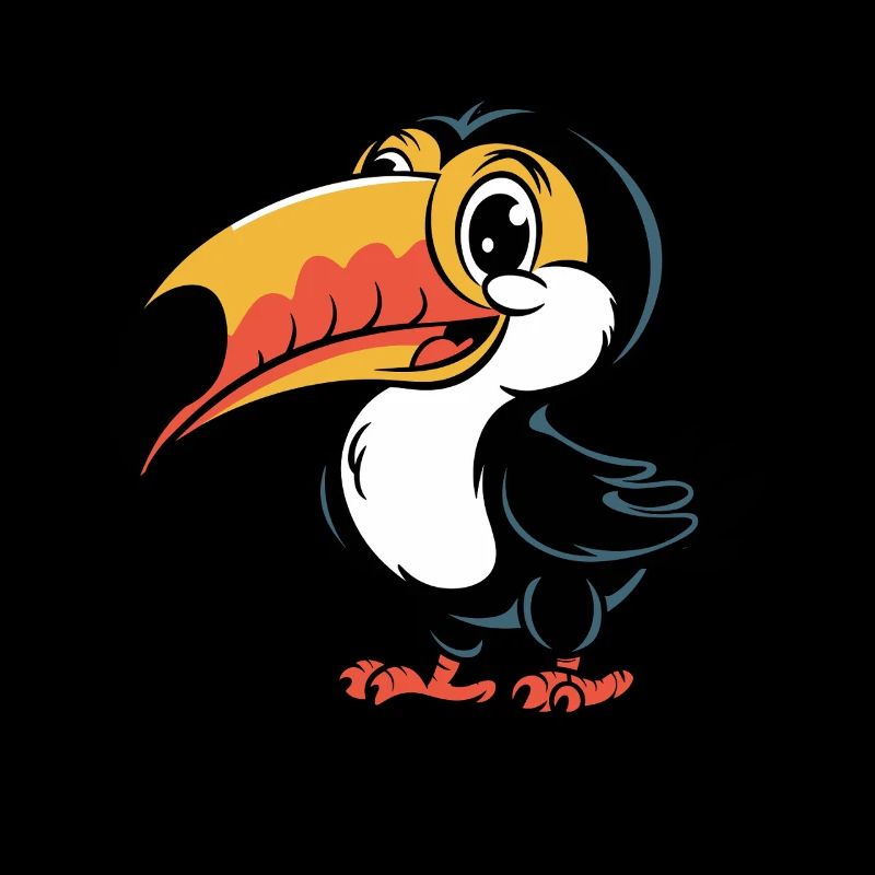 Illustration de dessin animé de toucan joyeux pour
