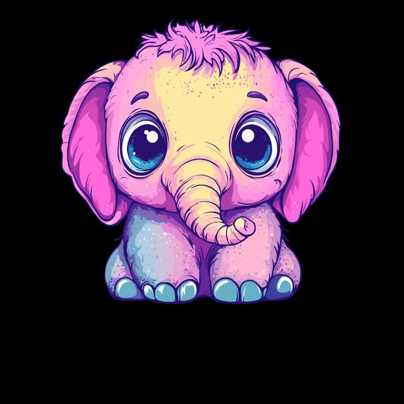 Bébé éléphant coloré