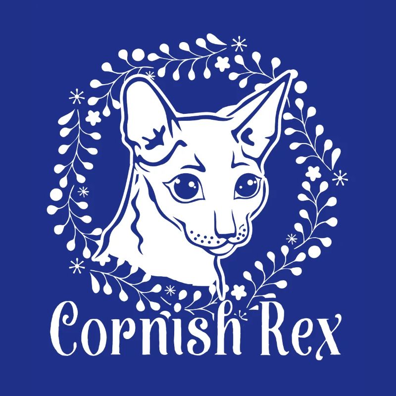 Cornish rex cat Floral Pattern