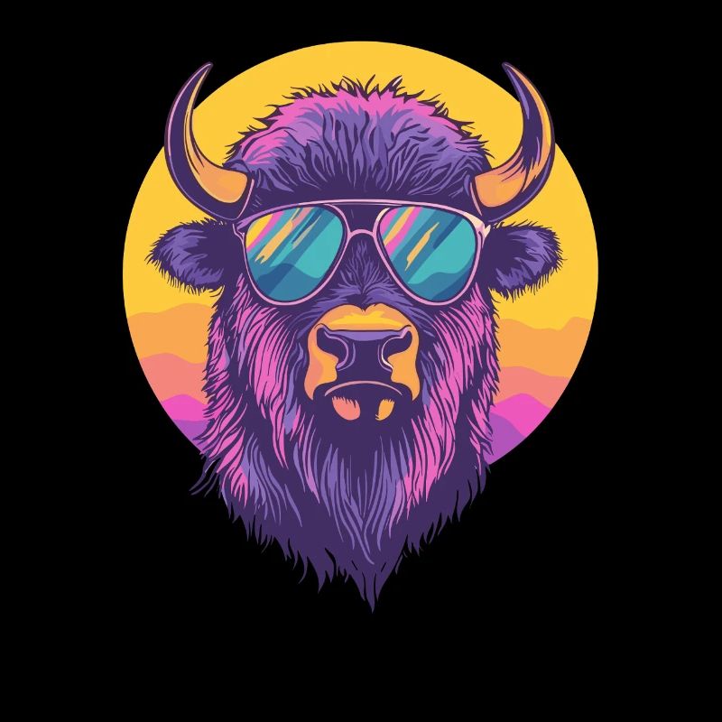 Bison avec lunettes de soleil