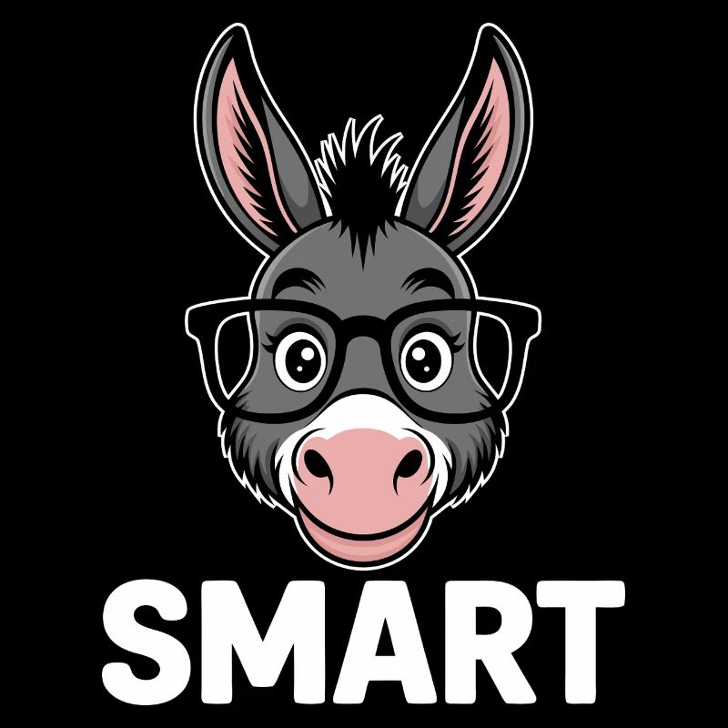 Smart Donkey Funny Witty Clever Intelligence Cute