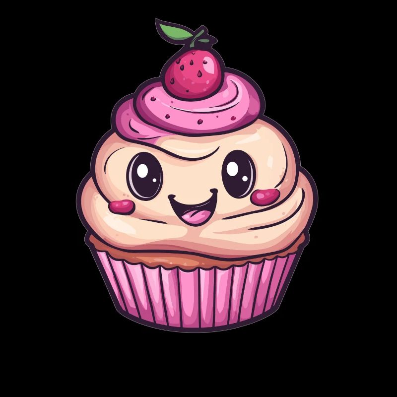 Sweet cupcake with cherry