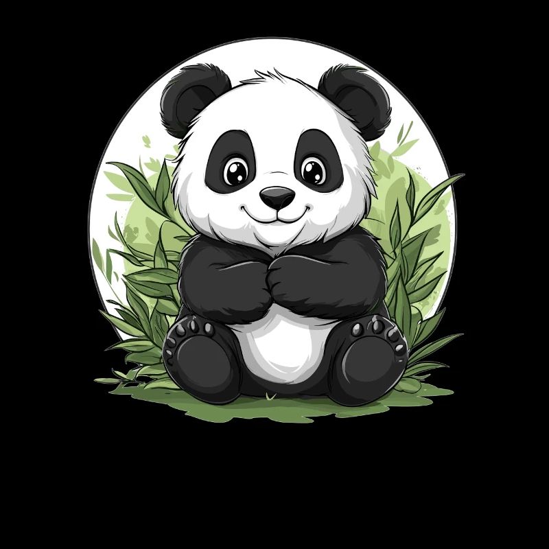 Panda dans la forêt de bambous