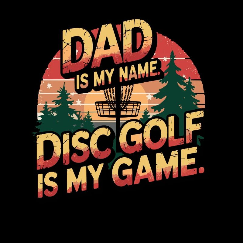 Papa est mon nom Le disc golf est mon jeu Design rétro