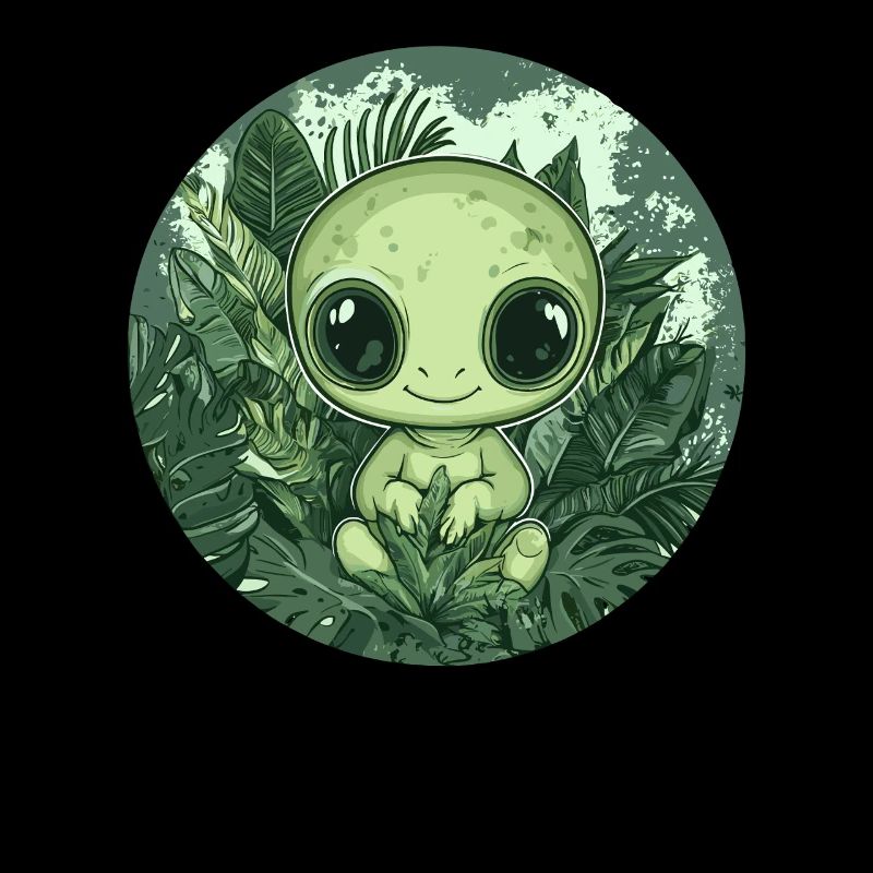 Alien vert dans la jungle
