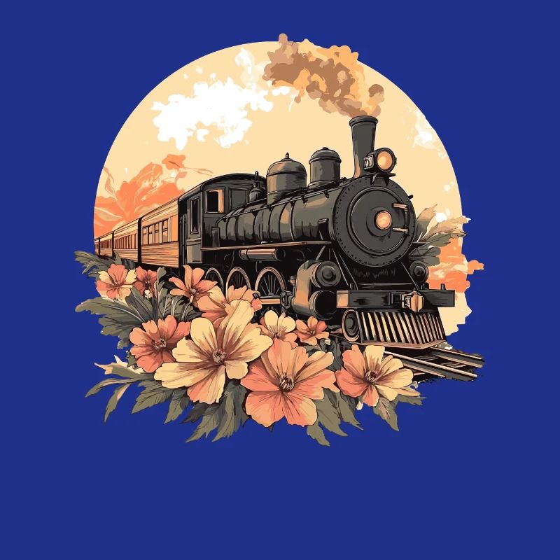 Train nostalgique avec des fleurs