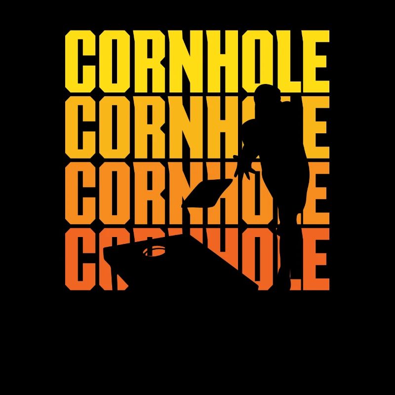 Cornhole Player Vintage Silhouette Design