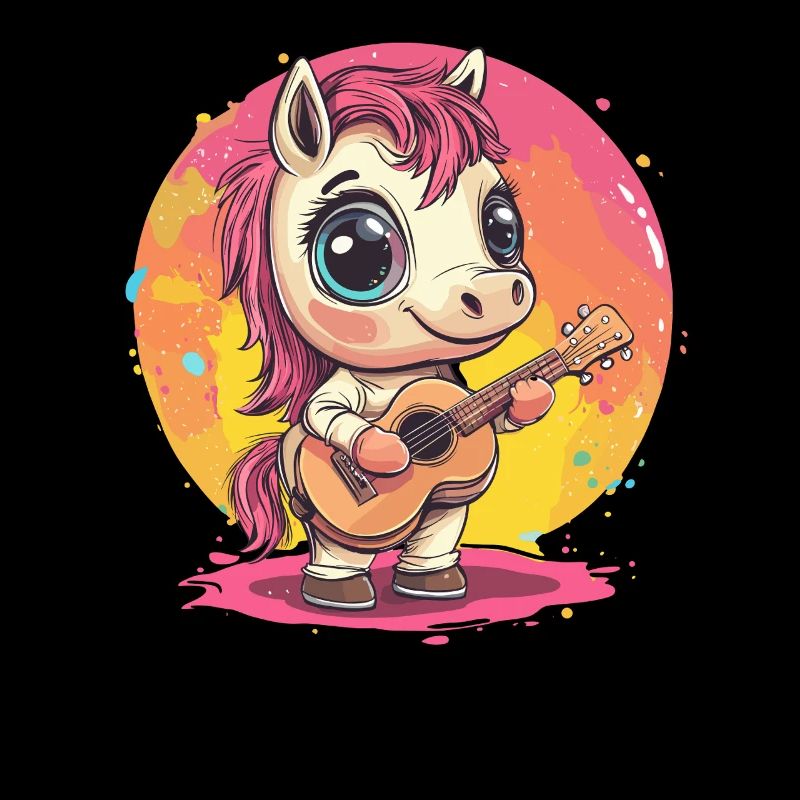 Pony mit Gitarre