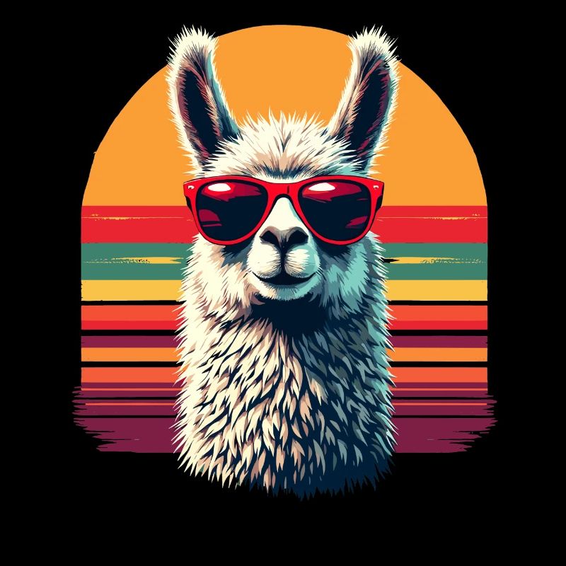 Retro Alpaca Llama Sunglasses Comic Andes Cool