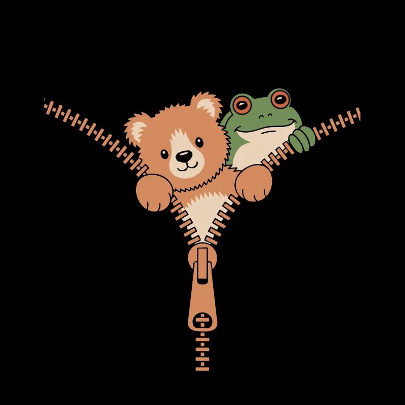 Fermeture éclair Ours Et Grenouille Aventure