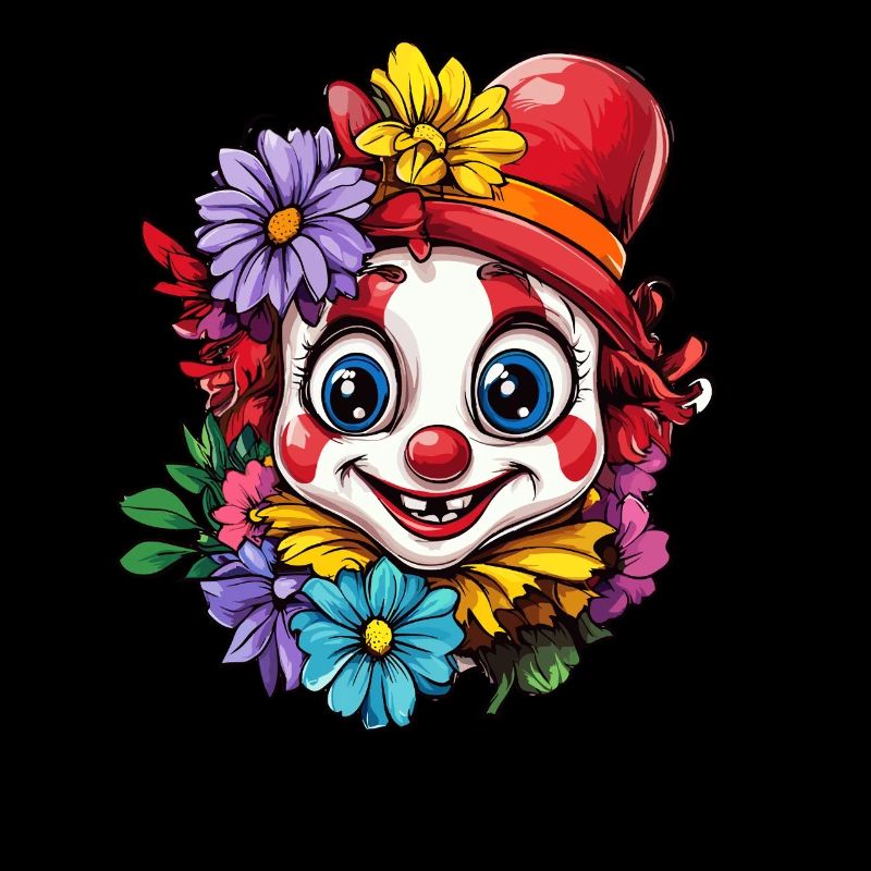 Clown aux fleurs colorées