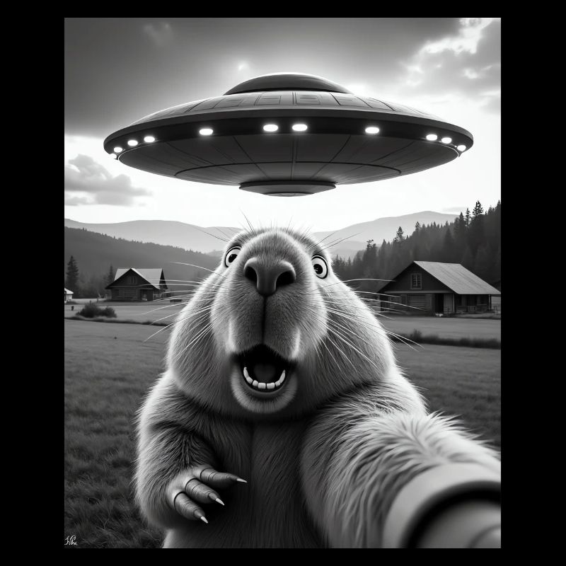 Capybara Selfie mit UFO Capybara Geschenke