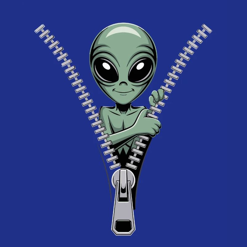 Drôle de look de fermeture éclair extraterrestre