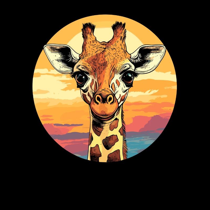 Girafe au coucher du soleil