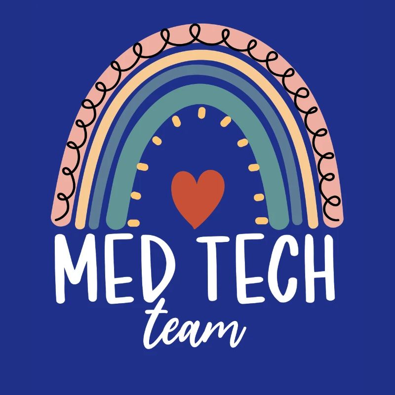 Med Tech Team Boho Rainbow Funny Medical Lab