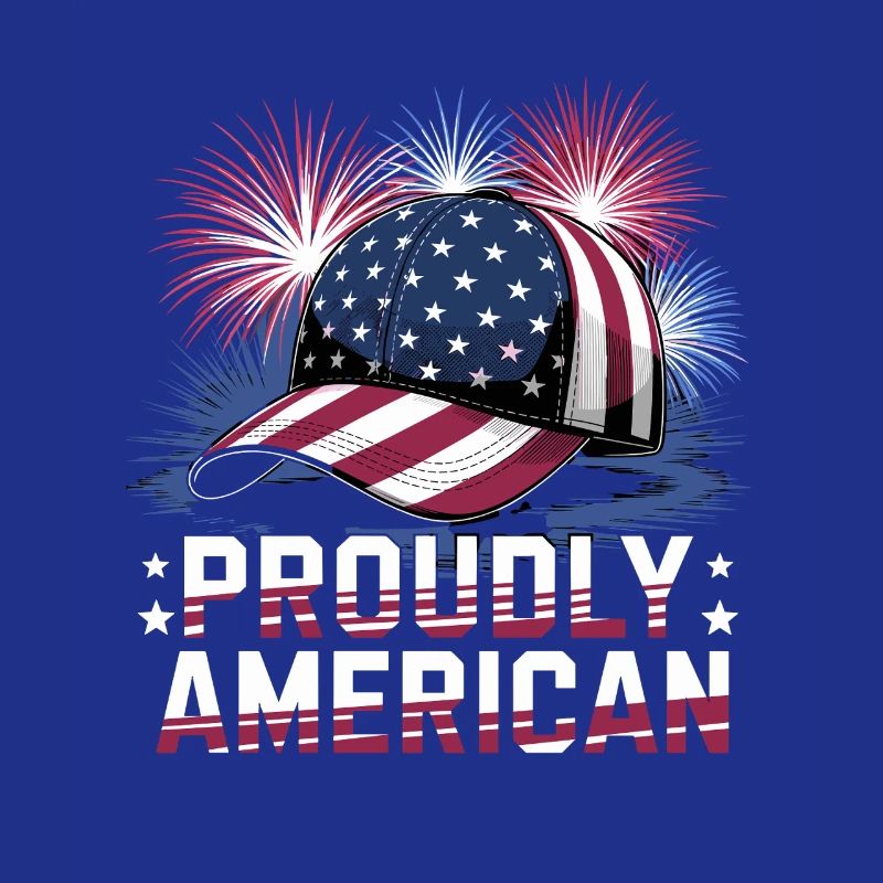 Proudly American Cap with Fireworks