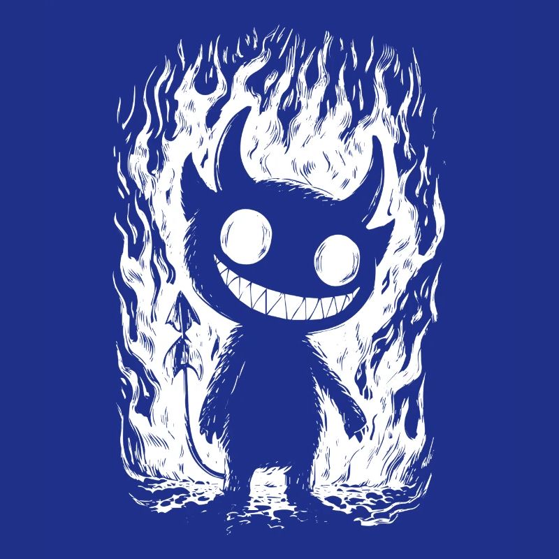 Grinning Devil Cartoon – Black Humor Devil