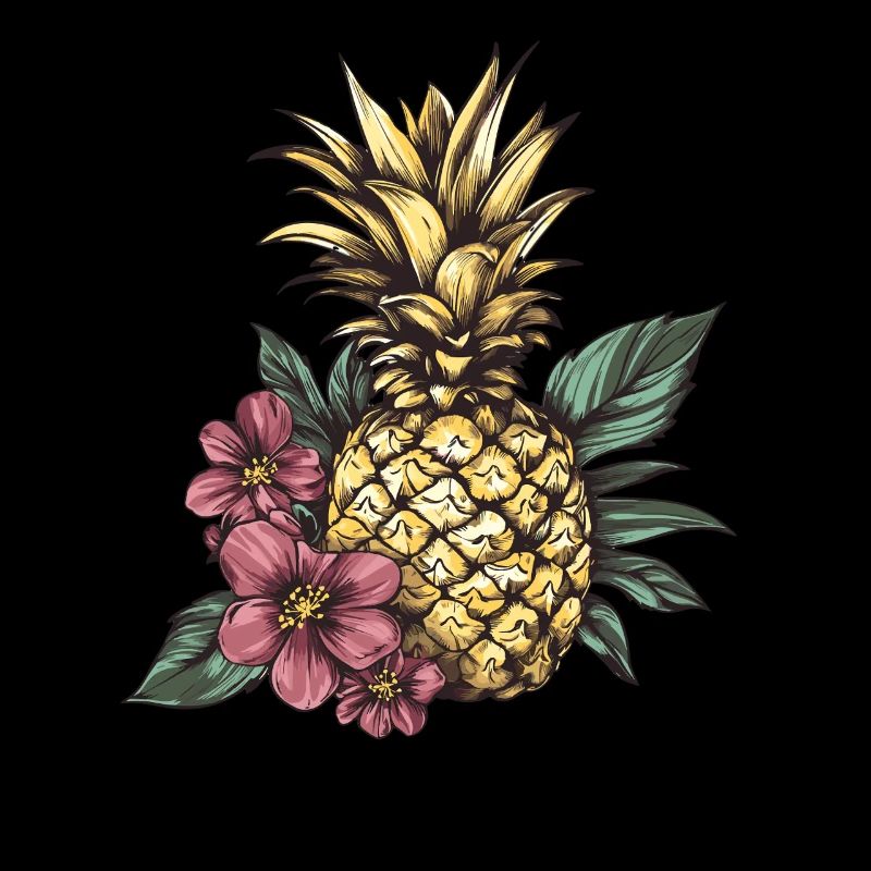 Pineapple with flowers