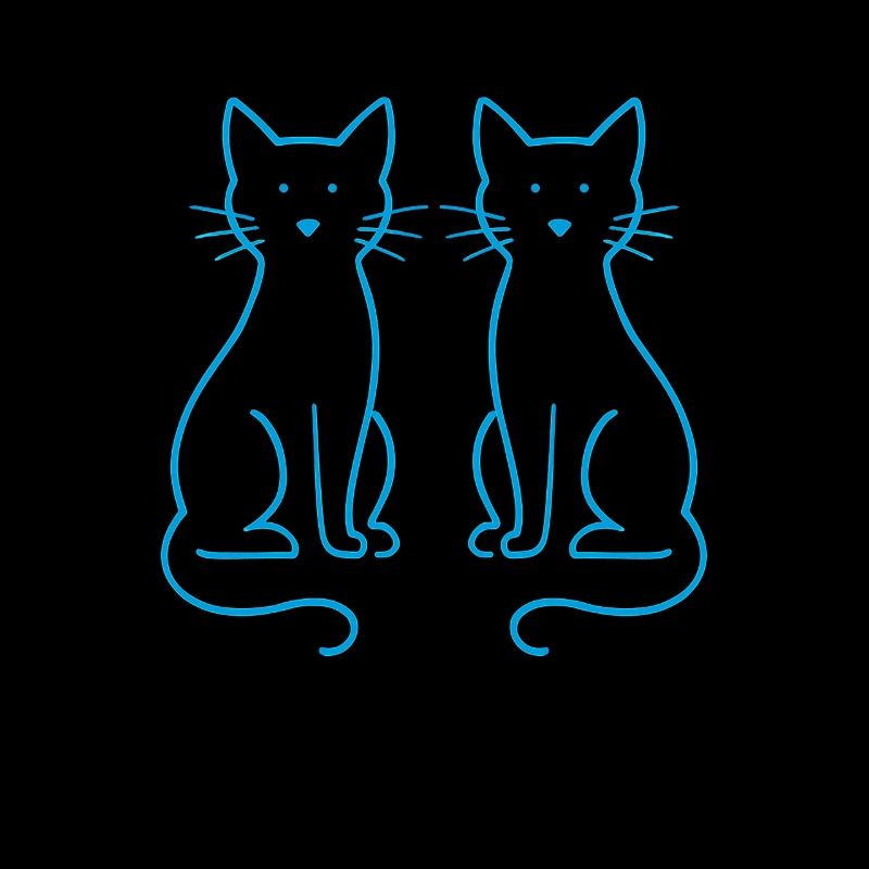 Chats Style néon – Chats minimalistes