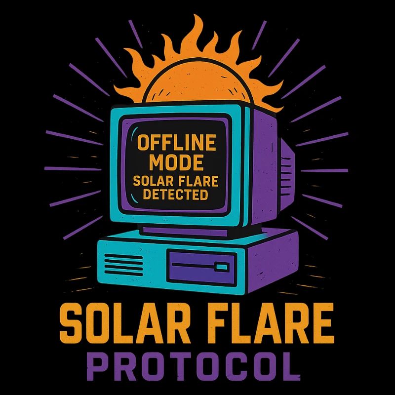 T-shirt Retro Tech Solar Flare Protocol