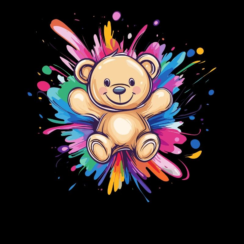 Teddybär Farbexplosion