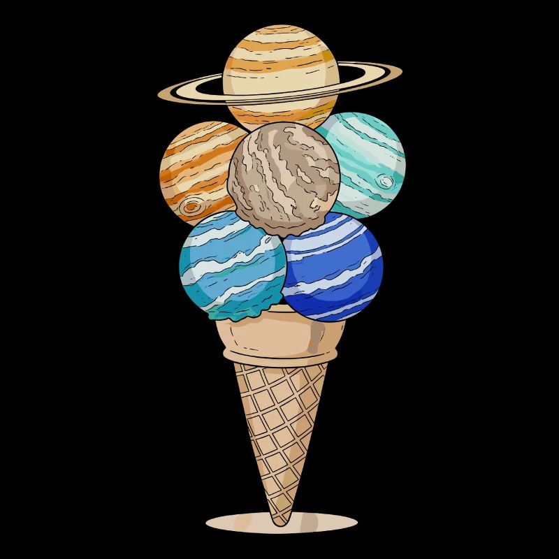Cône de crème glacée Planet dans le style anime