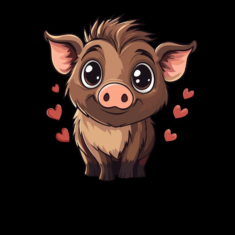 Wildschwein mit Herzchen