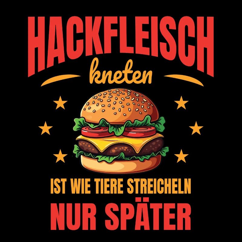 Hackfleisch kneten Tiere Streicheln Metzger Spruch