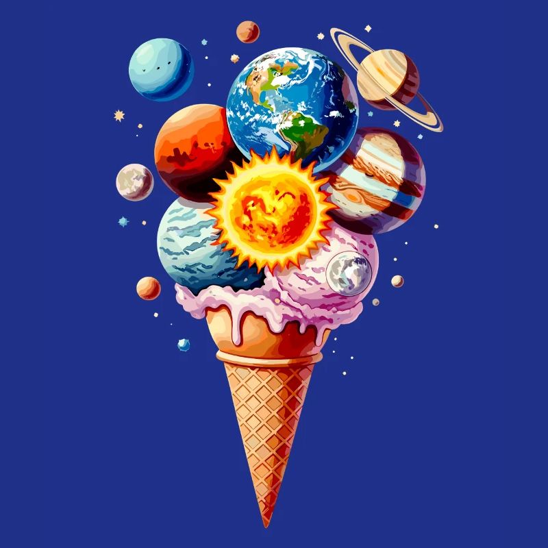 Planeten Eiscreme Waffel Eis
