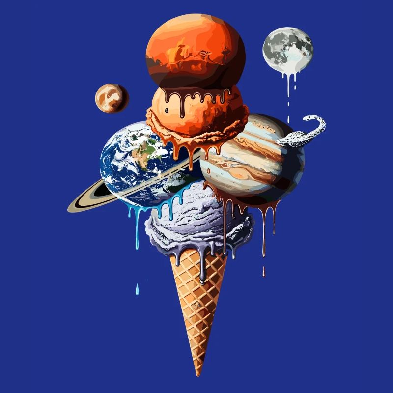 Planeten Eiscreme Waffel Kosmische Einskugel