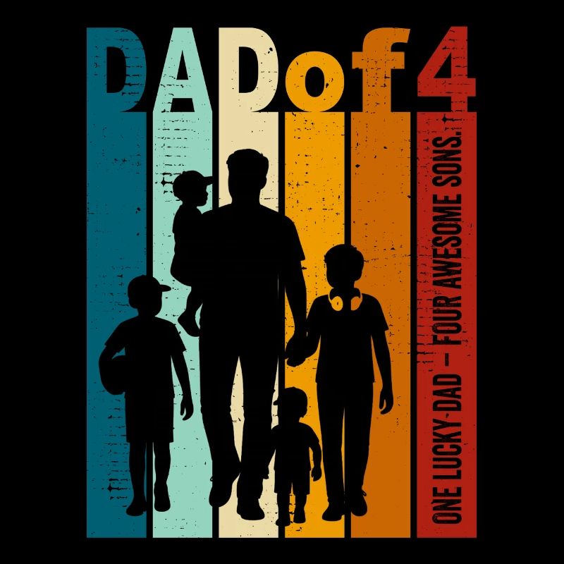 Dad & 4 Sons Gift Design for Father's Day