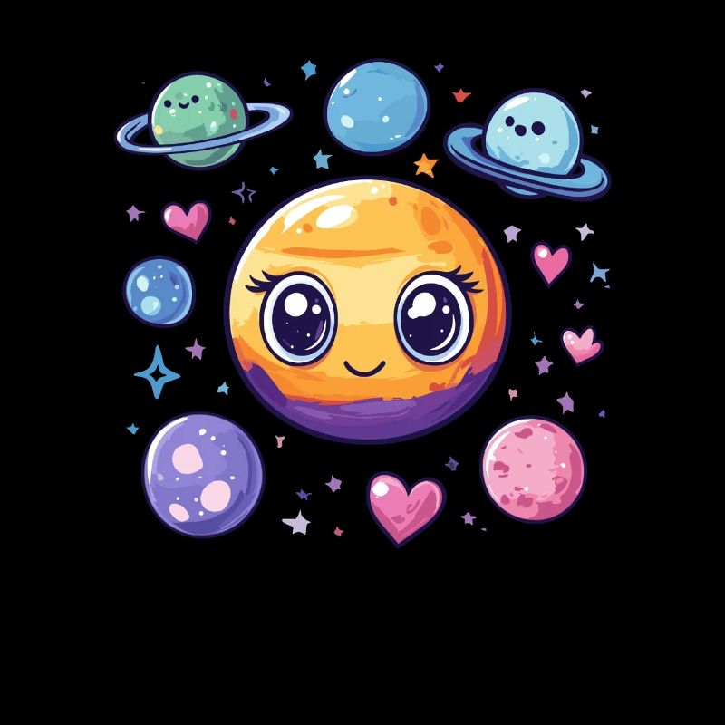 Planet im Sonnensystem mit Herz