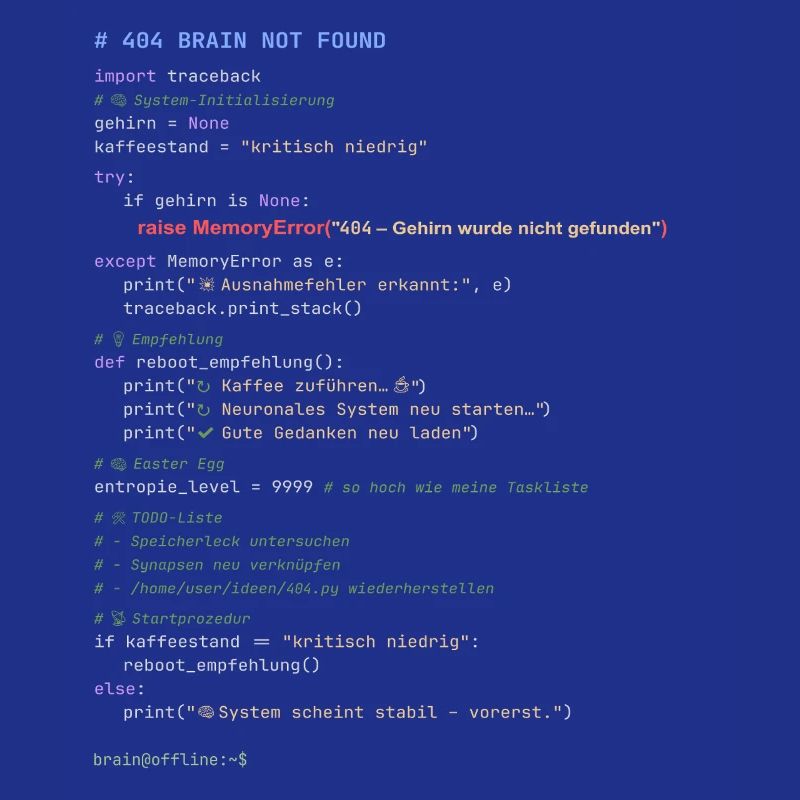 404 Brain Not Found Python Code