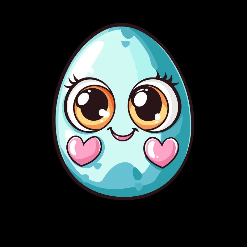 Oeuf mignon à points bleus