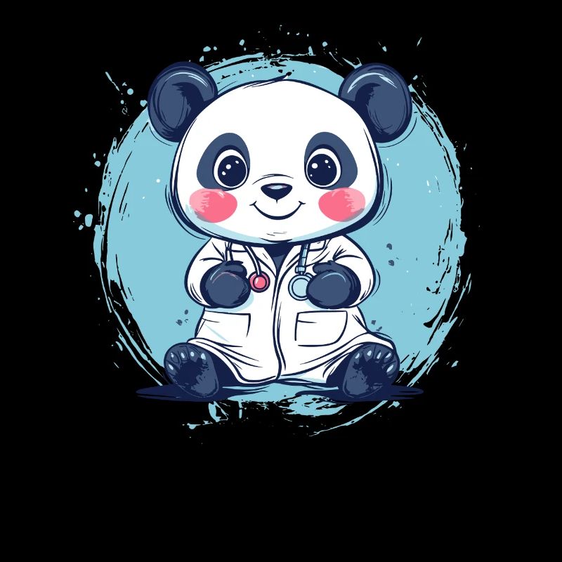 Panda en robe de médecin