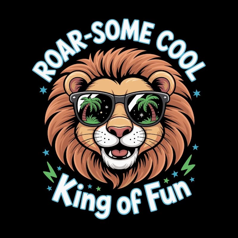 Funny Lion Design With Roarsome Cool