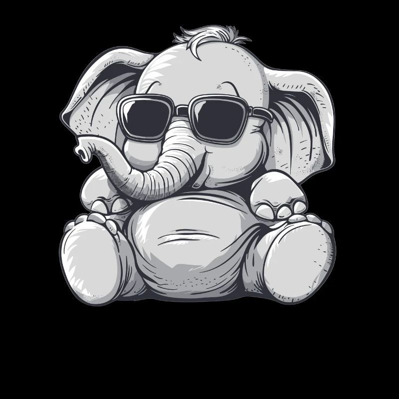 Cooler Elefant mit Sonnenbrille