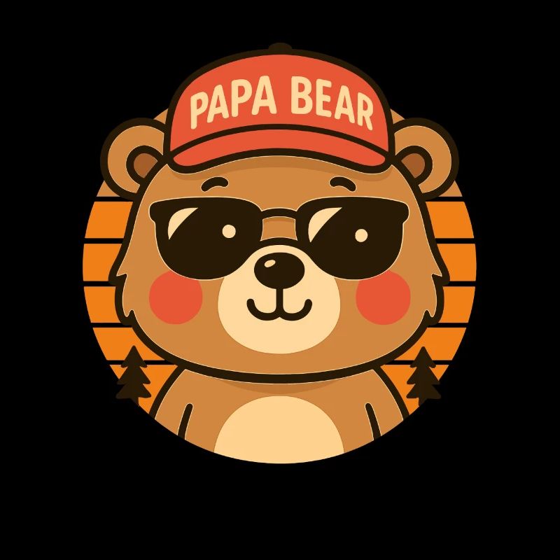 Papa Bear Knuddeliger Bären-Daddy Retro