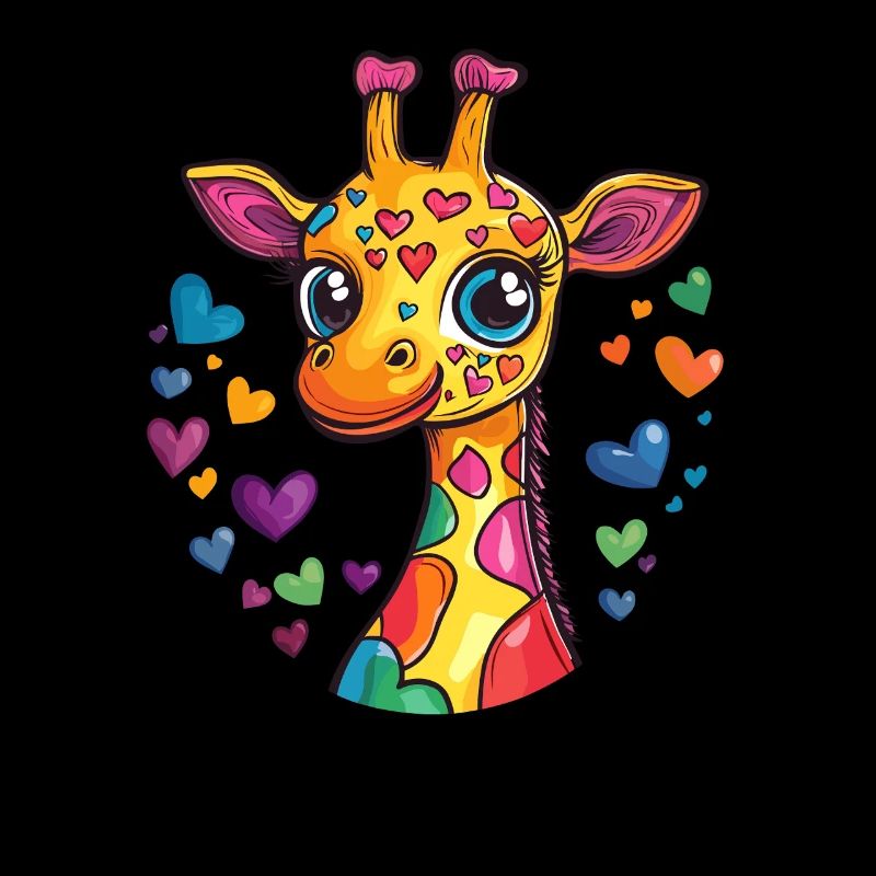Herzige Regenbogen-Giraffe