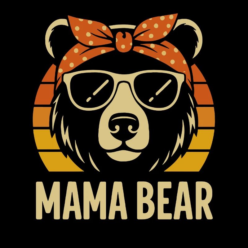 Cool Mama Bear Bandana rétro coucher de soleil