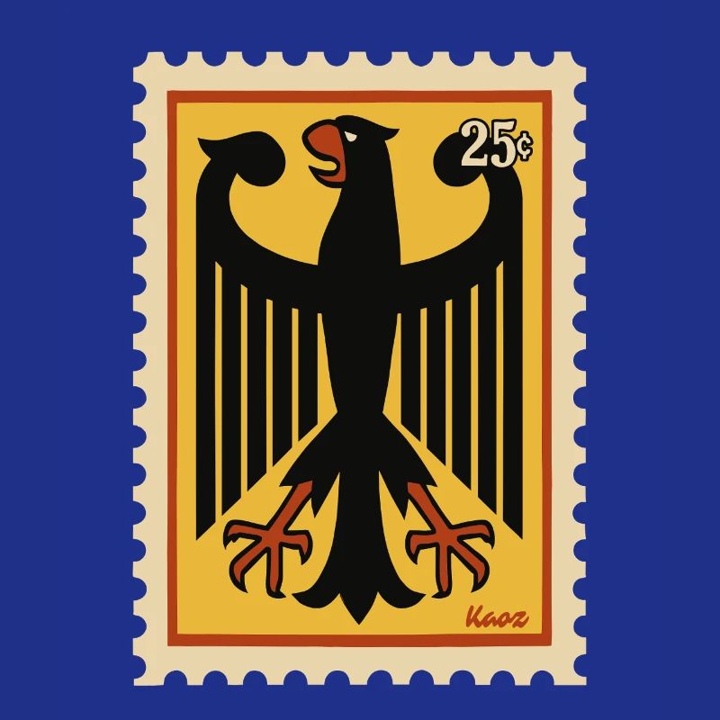 Graphic stamp with stylized eagle