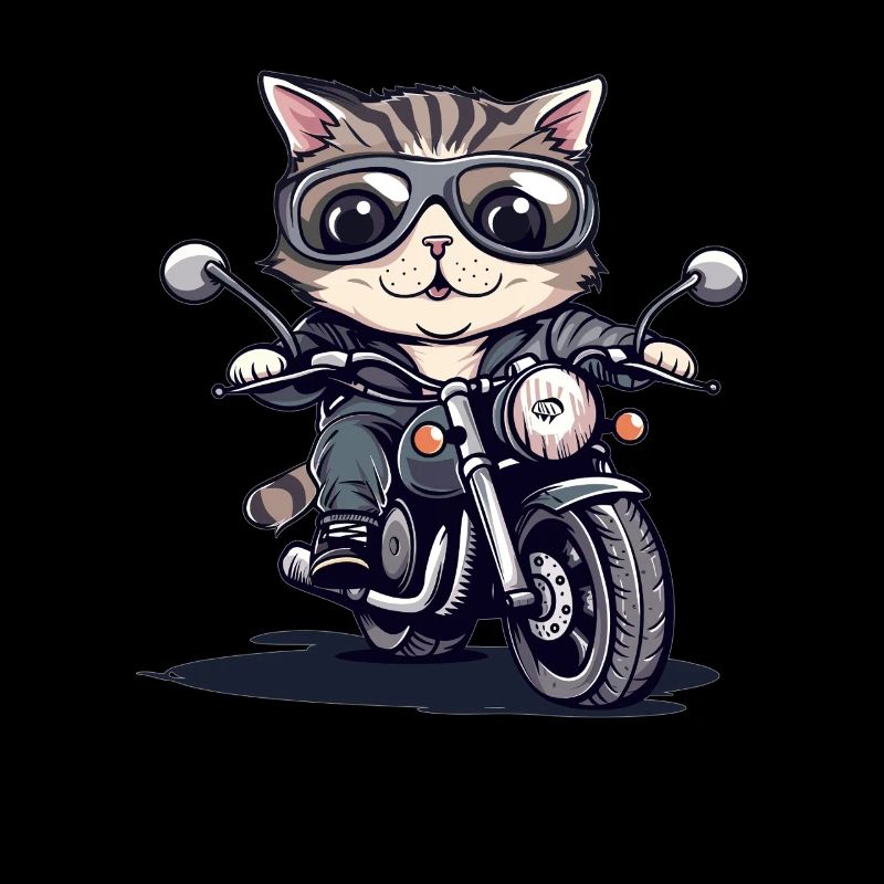 Motorradkatze mit Stil