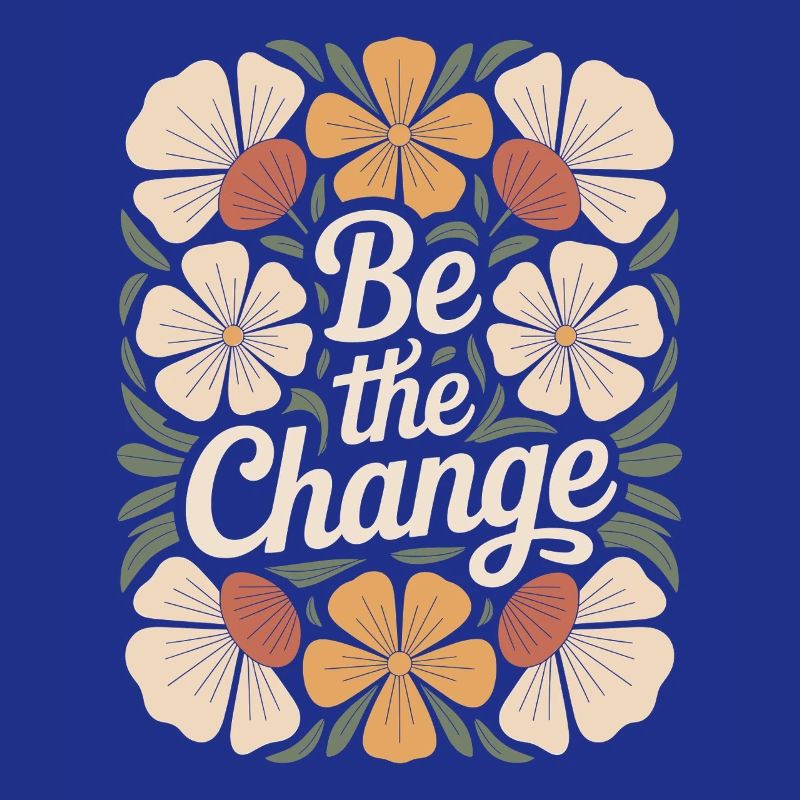 Boho fleur vintage motivation citation design être le