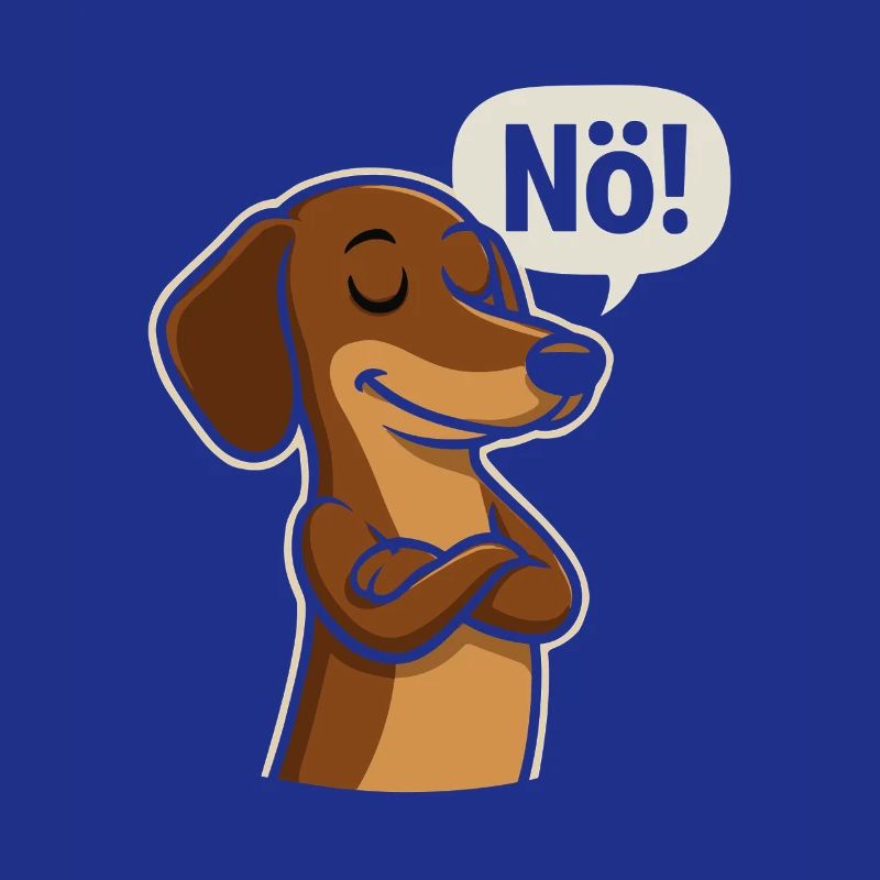 Le teckel dit non – le chien effronté dit