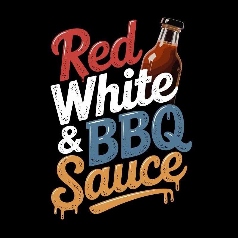 Red White and BBQ Sauce Enjoyment at the Grill
