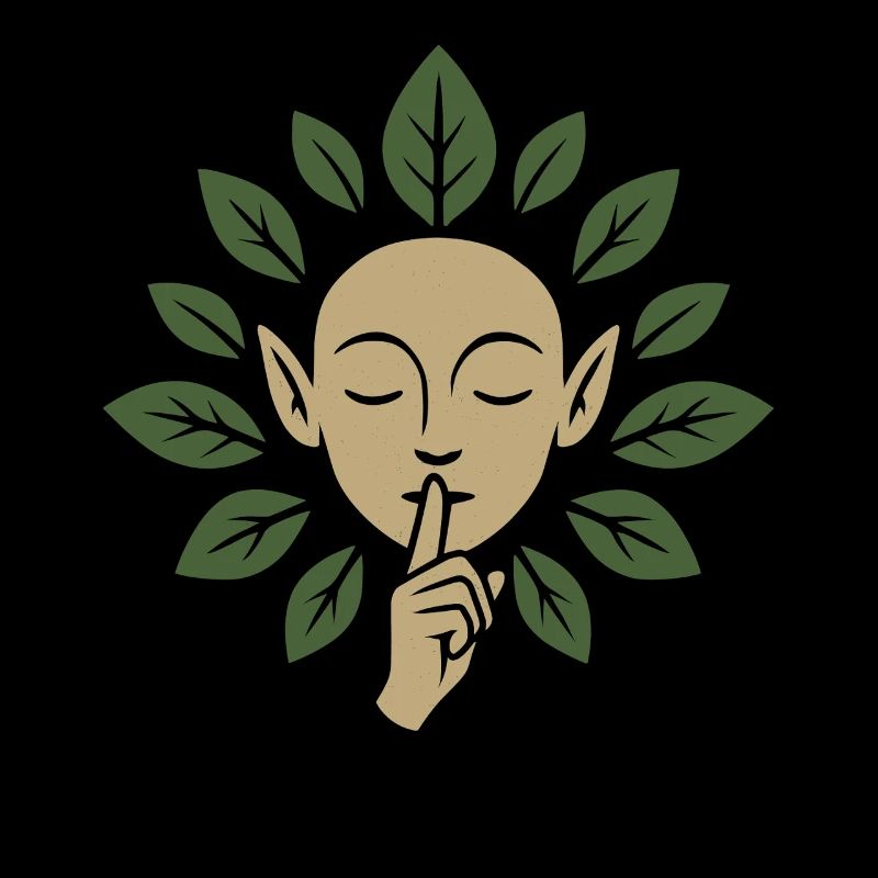 Elfin silence surrounded with leaves
