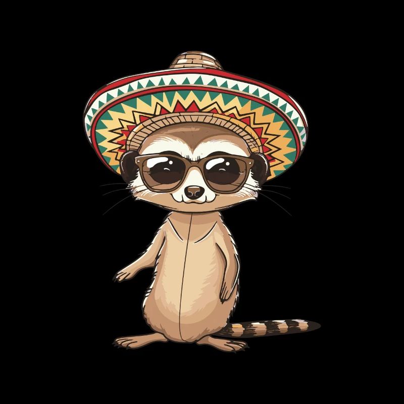 Erdmännchen Lustig Sombrero